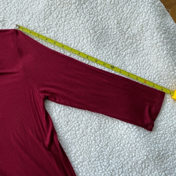 Burgundy Blouse with Cross-Cross Neck NWT Size Medium - Picture 6 of 6